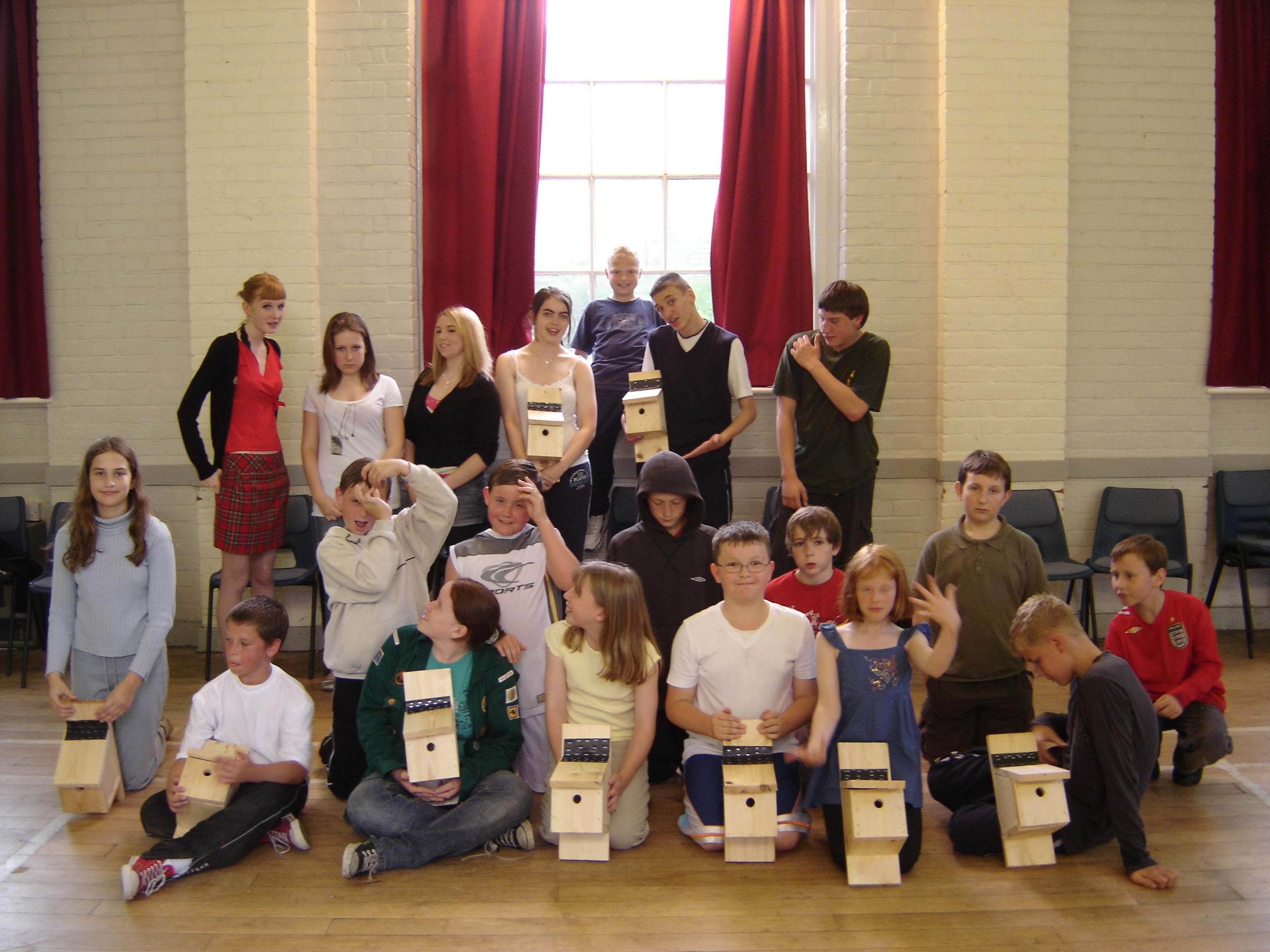 Group with Bird Boxes